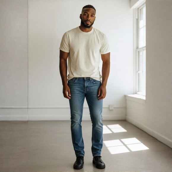 21men Other - 21Men ✦ Slim Fit Blue Denim Jeans ✦ Classic Cotton Blend Zip Fly Size 32W